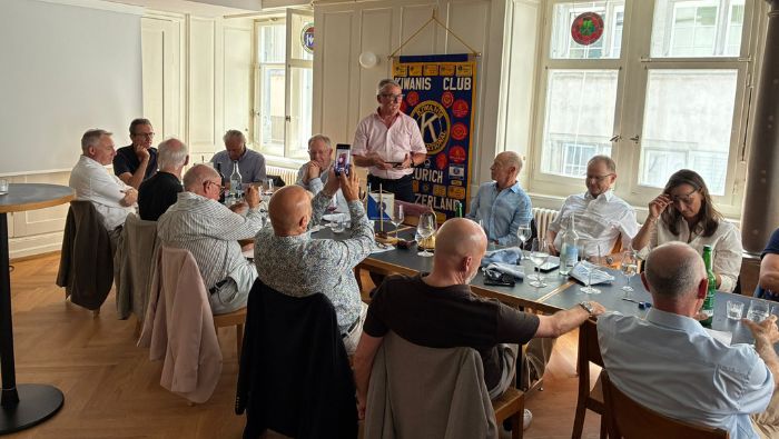 Charter members of the Kiwanis Club Music Academy, Switzerland, hold a meeting