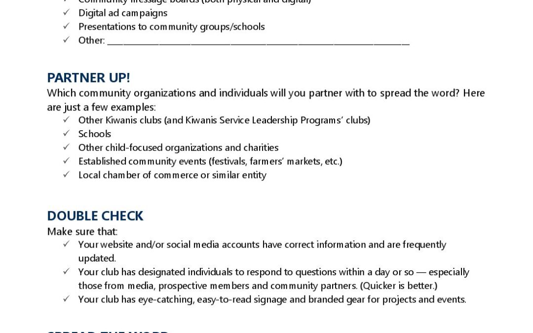 Project Community Hand Out Community Visibility Makeover_HANDOUT | Kiwanis International
