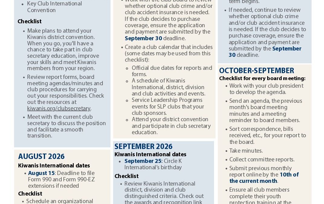 SECRETARY-checklist-2026-1 | Kiwanis International